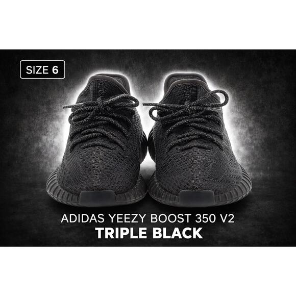 Adidas Yeezy Boost 350 Pirate Triple Black Size 6 Sneakers Shoes Men/Youth/Women main image 5